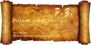 Poliak Zalán névjegykártya